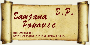 Damjana Popović vizit kartica